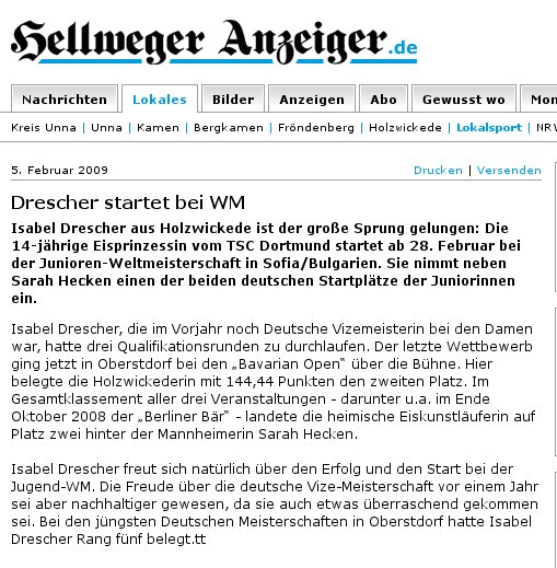 Hellweger Anzeger vom 05.02.09